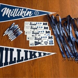 Two Large, New Miliken University Pennants + Free Miliken items